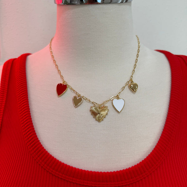 Red Heart Charm Necklace