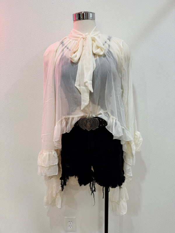 Rowan Sheer Ruffle Blouse