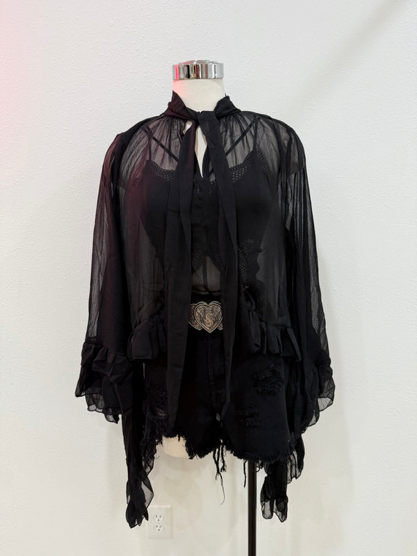 Rowan Sheer Ruffle Blouse