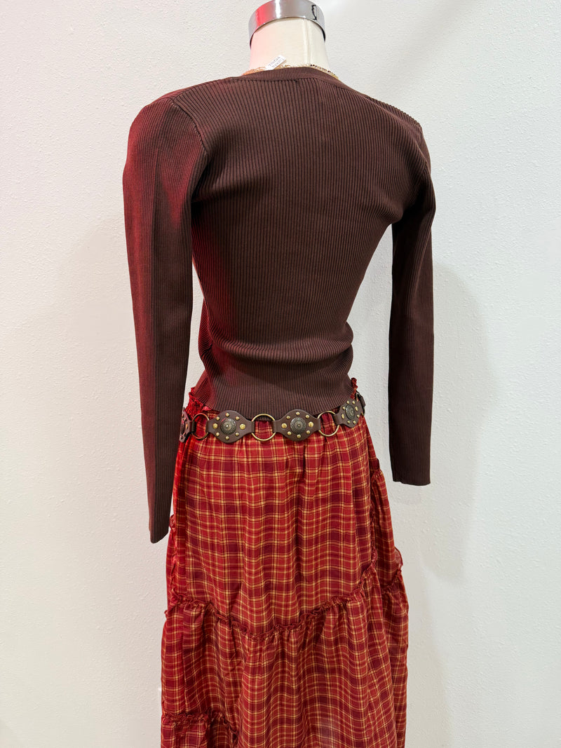 Soft Amber Open Knit Cardigan