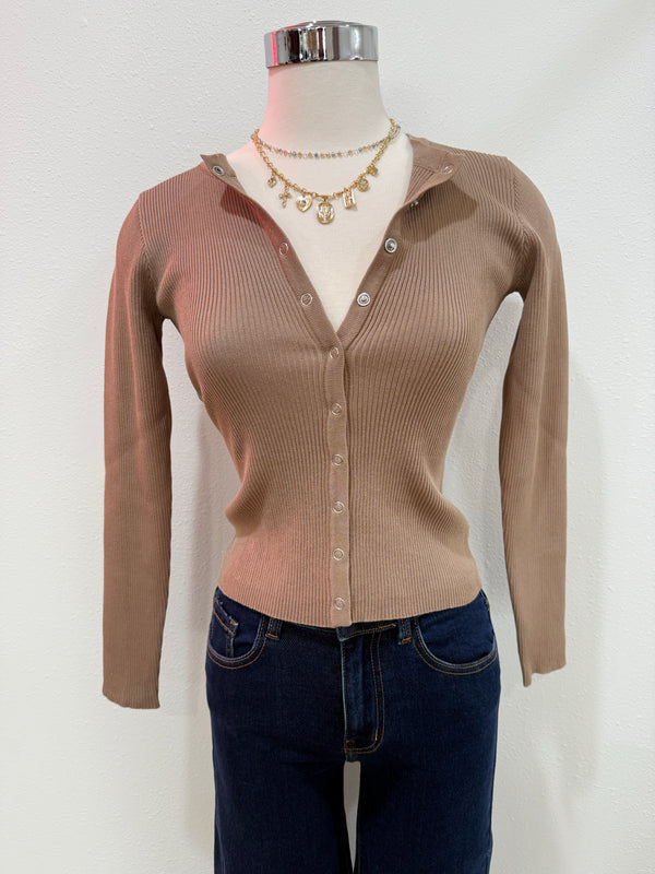 Soft Amber Open Knit Cardigan
