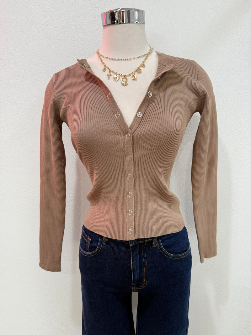 Soft Amber Open Knit Cardigan