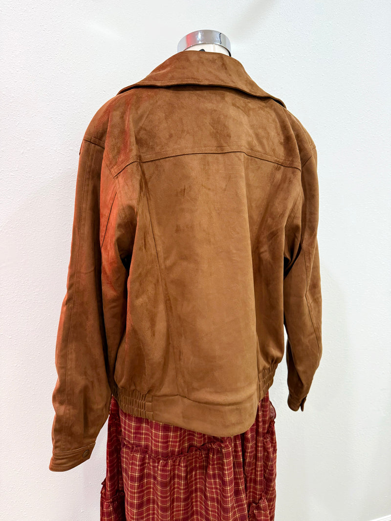Tobacco Vegan Suede Jacket