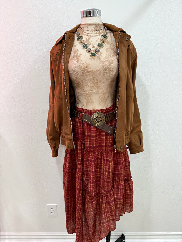 Tobacco Vegan Suede Jacket