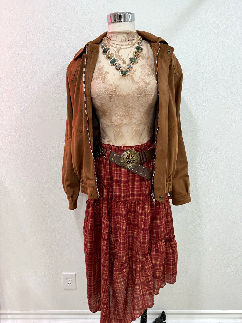 Tobacco Vegan Suede Jacket