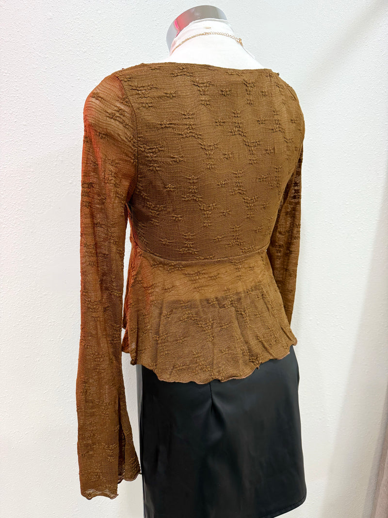 Rosewood Front Tie Blouse