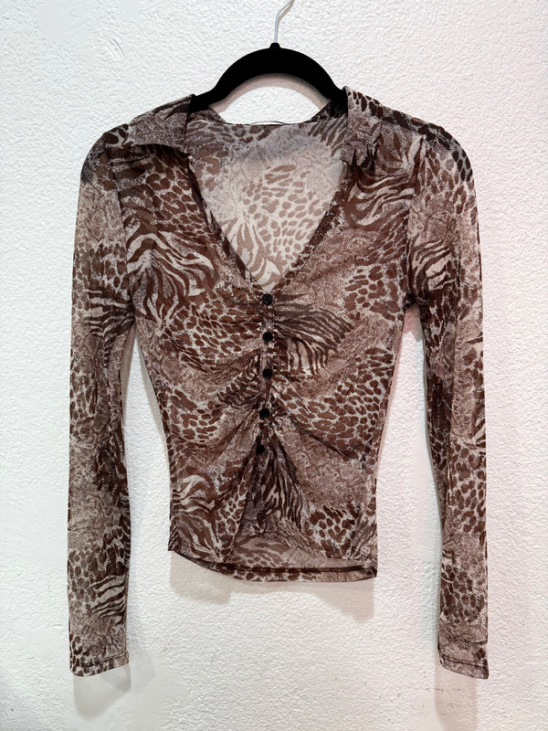 Sheer Breeze Animal Print Top