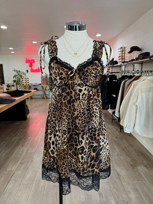 Leopard Luxe Babydoll Dress