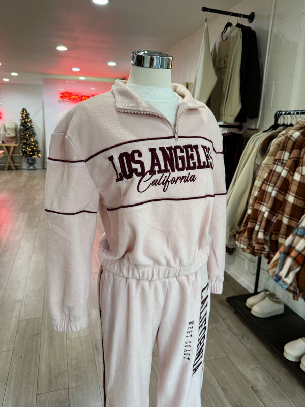 LA Embroidered Fleece Quarter Zip