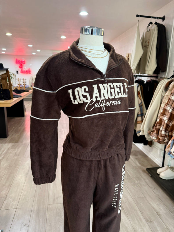 LA Embroidered Fleece Quarter Zip