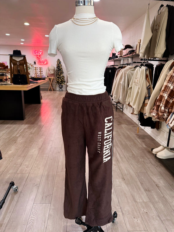 LA Embroidered Fleece Pants