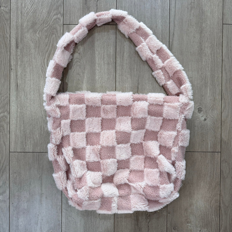 Pink Checkered Tote