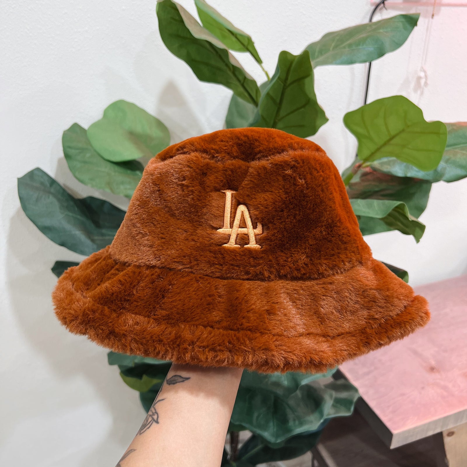 Fuzzy LA Bucket Hat – Lace and Luck