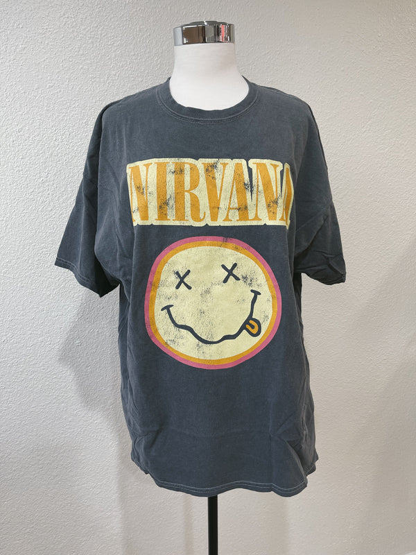 Nirvana Washed Smiley Tee