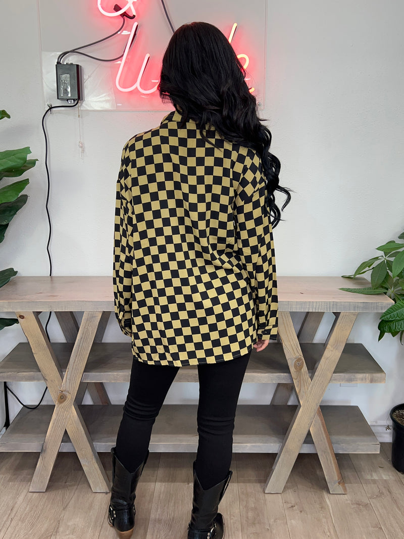 Let Loose Checkered Top